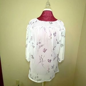 Lightweight sheer Lauren Conrad butterfly blouse